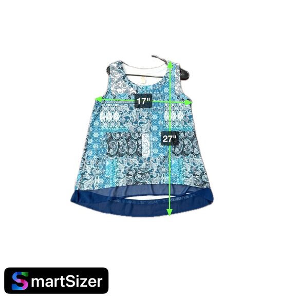 Faded Glory Sleeveless Patchwork Print Blouse Sz L - Picture 8 of 8